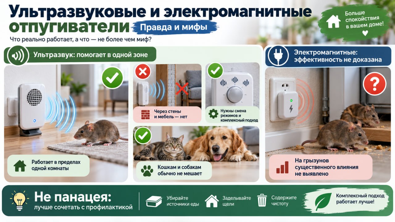 Ультразвуковые и электромагнитные отпугиватели: правда и мифы об эффективности